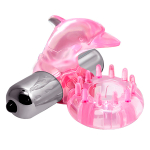 Розовое эрекционное виброкольцо-дельфин 3,8см Baile Love Dolphin Ring BI-010133-1