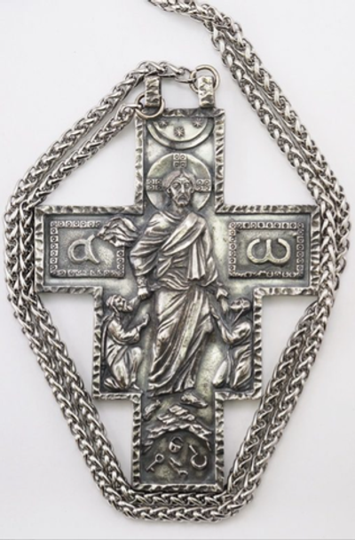 Крест священника “Я есмь Воскресение и Жизнь” (серебрение)