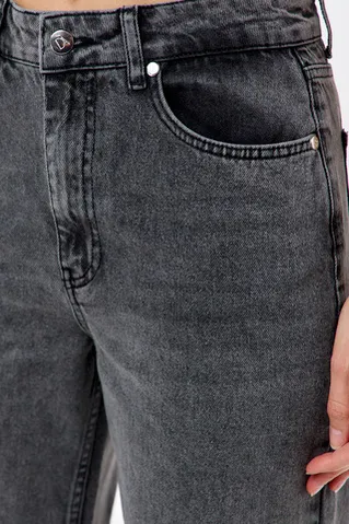 Джинсы wide leg серого цвета