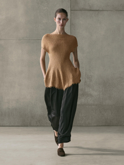 Massimo Dutti Топ из 100% льна с бахромой, жженый