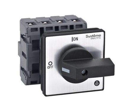 Выключатель-разъединитель 4п 40А IP20 с черн. рукоят. на дверцу 4 винтами SE MSD40420B