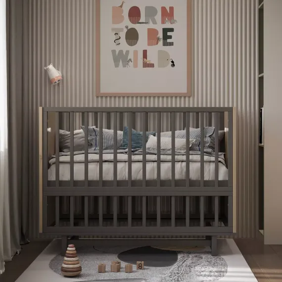 Детская кроватка на маятнике Incanto Cambridge Графит/дуб