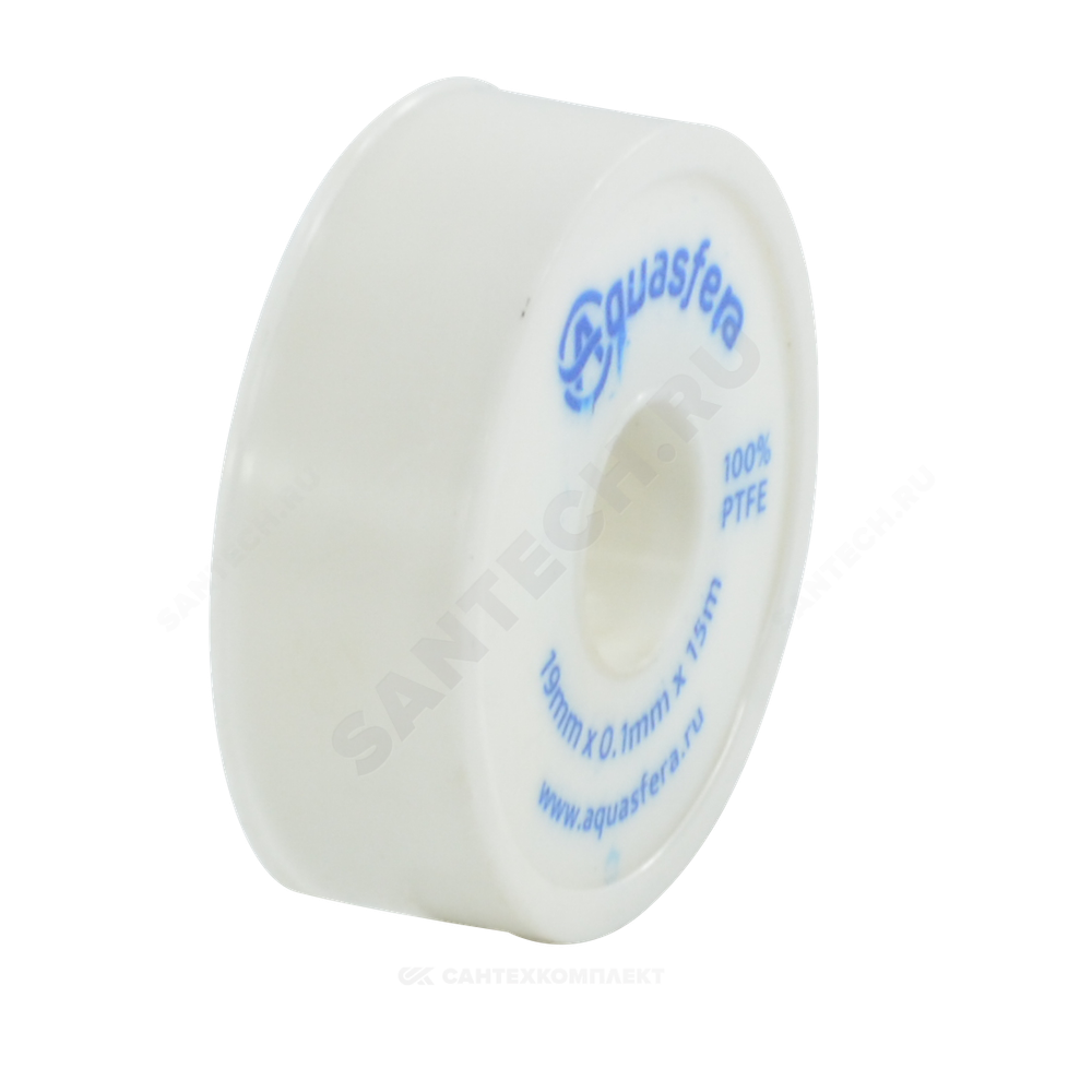 Лента ФУМ PTFE 6020 19ммх0,1ммх15м катушка среда: вода Aquasfera 6020-03