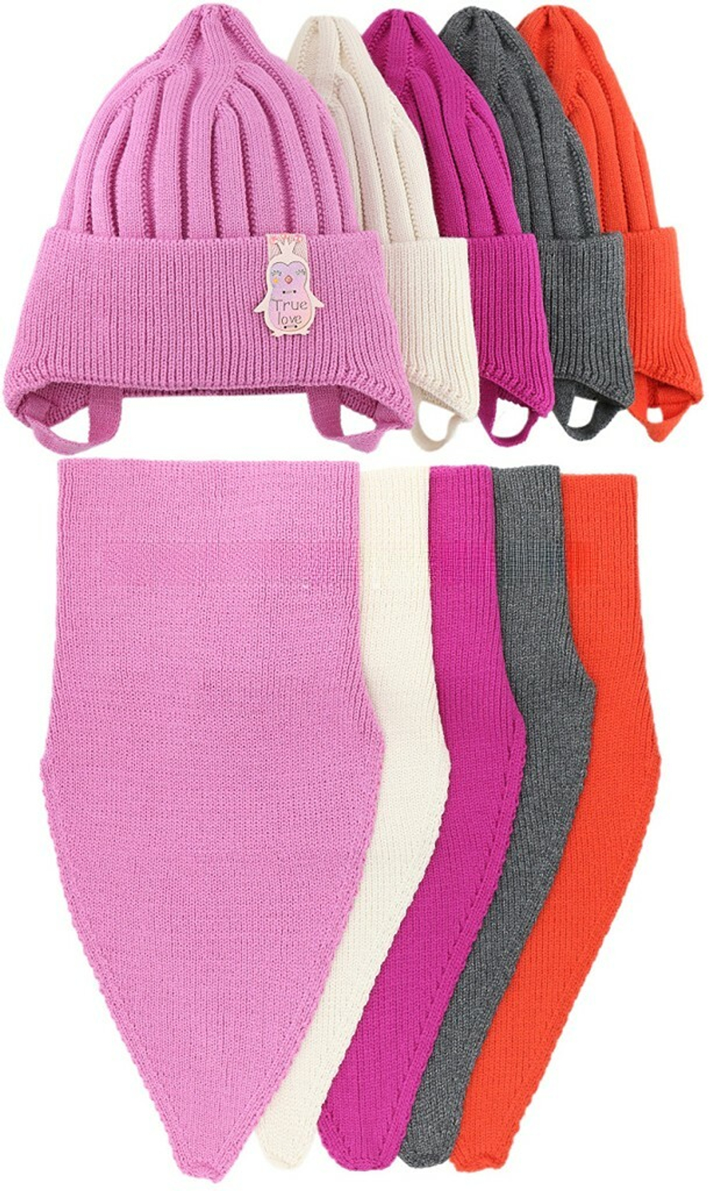 Комплект шапка с х/б подкладом и манишка (цвета в ассортименте)