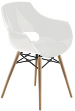 Кресло пластиковое Papatya Opal Wox Beech, натуральный, белый