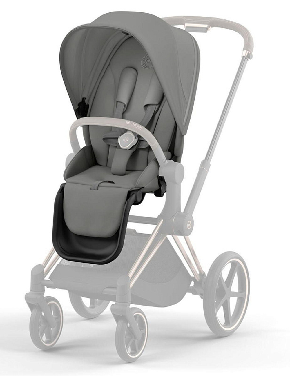 Коляска 3 в 1 Cybex Priam IV Rosegold complete и автокресло Cloud T i-Size Platinum White Plus Mirage Grey
