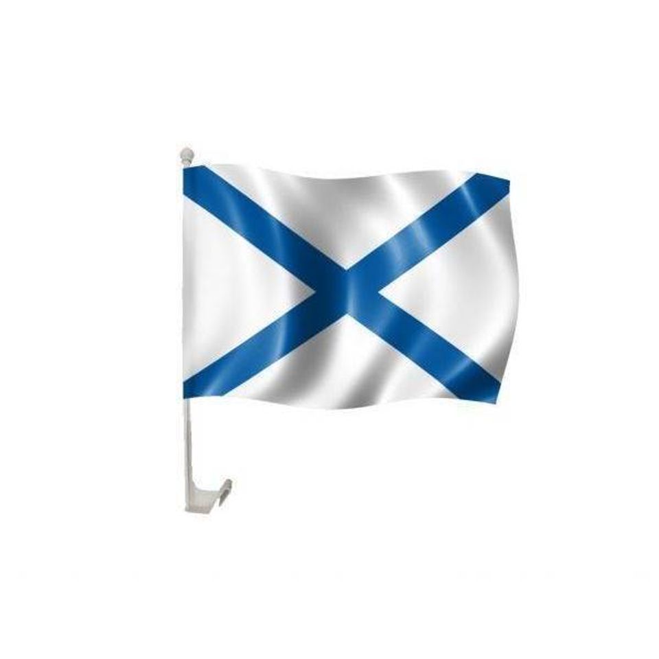 Флаг 30х45 для авто Андреевский с гербом