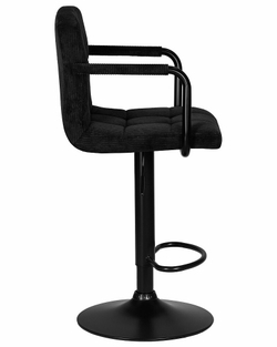 Стул барный DOBRIN KRUGER ARM BLACK, черный вельвет (LAR-E2041-52)