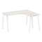 Metal System Стол криволинейный правый на А-образном м/к БА.СА-3 (R) Дуб Наварра/Металл Белый 1400*1