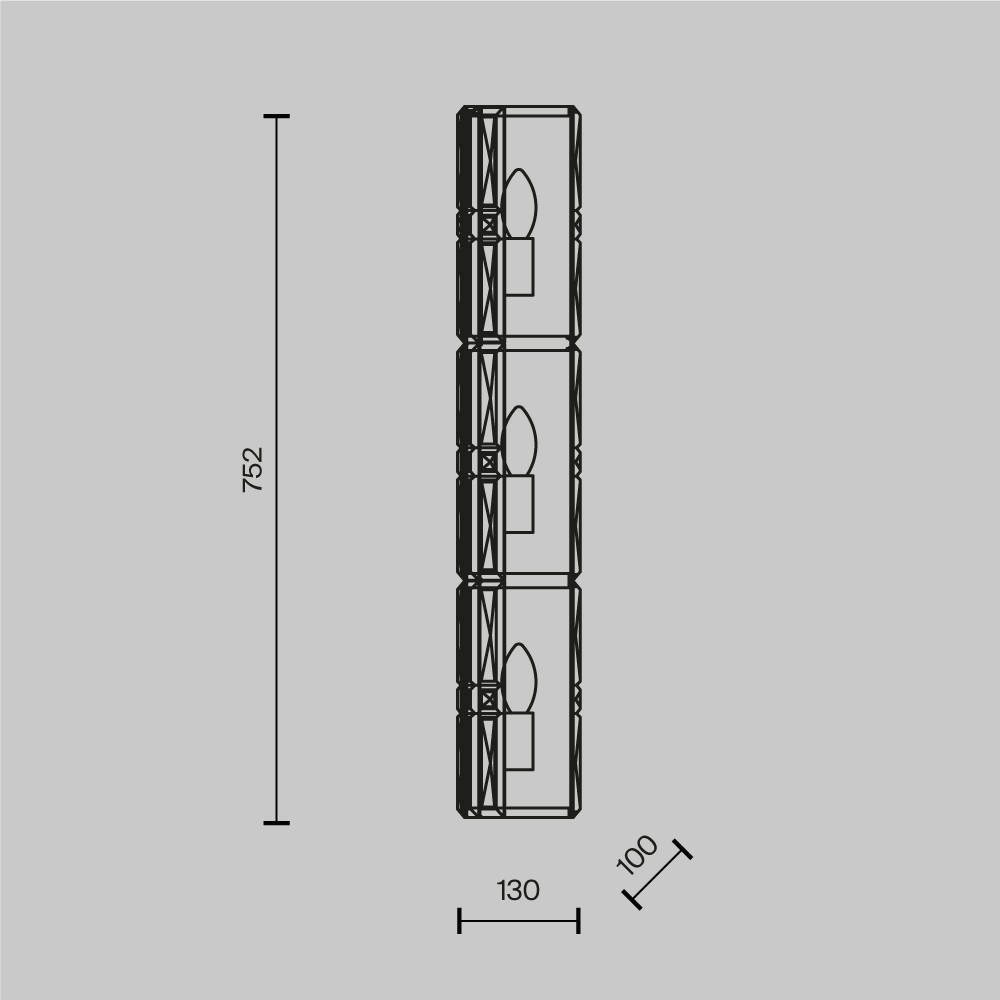 Настенный светильник Maytoni Facet MOD094WL-03CH