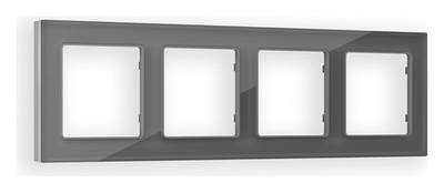 Рамка на 4 поста Ambrella Volt Platos Стекло органическое AF330654