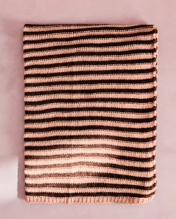 ZARA HOME ДЕТСКИЙ ПЛЕД В ПОЛОСКУ, РОЗОВЫЙ