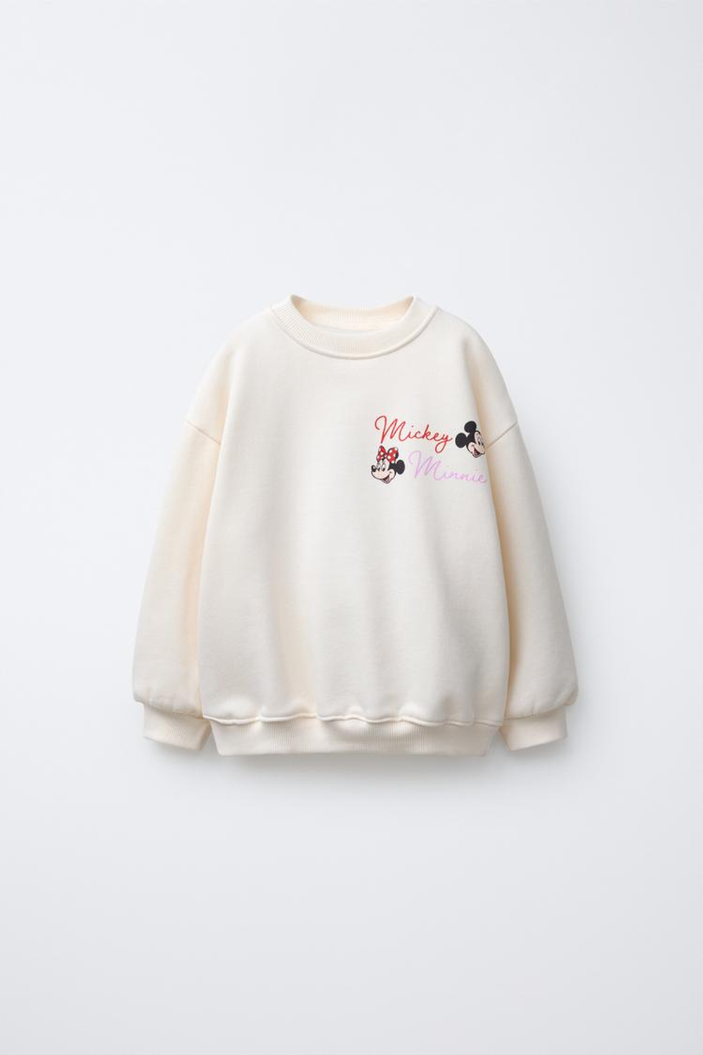 ZARA ТОЛСТОВКА С ВЫШИВКОЙ MINNIE MOUSE AND FRIENDS © DISNEY, БЕЛЫЙ