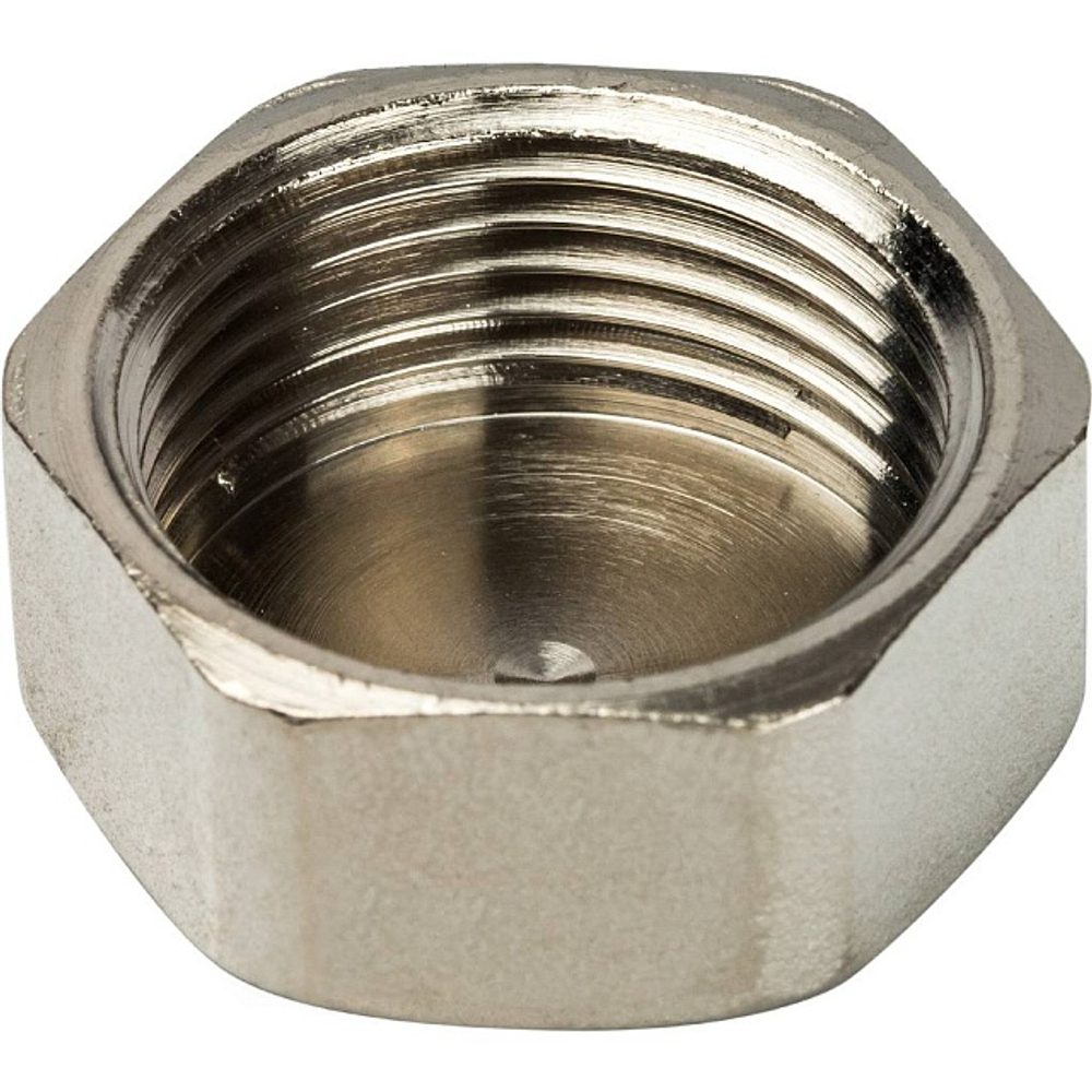 Заглушка с внутренней резьбой STOUT SFT 0027 - 3/4" (для стальных труб, латунь никелированная)