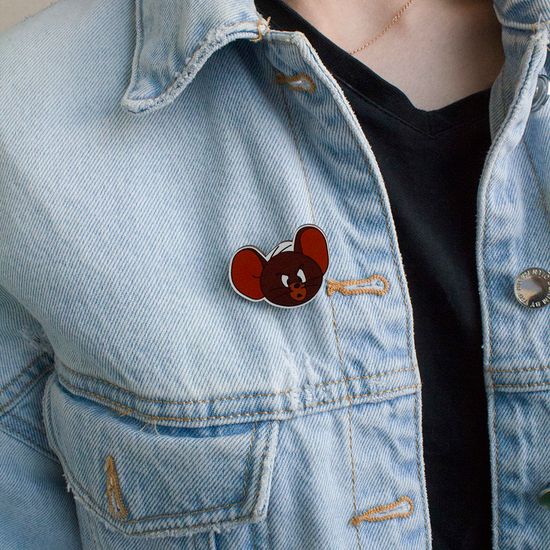 Значок деревянный (брошь) Jerry. Fire Pin