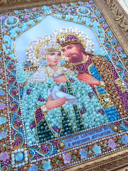 И-26а Набор для вышивания хрустальными камнями Святые Петр и Феврония (мал.)