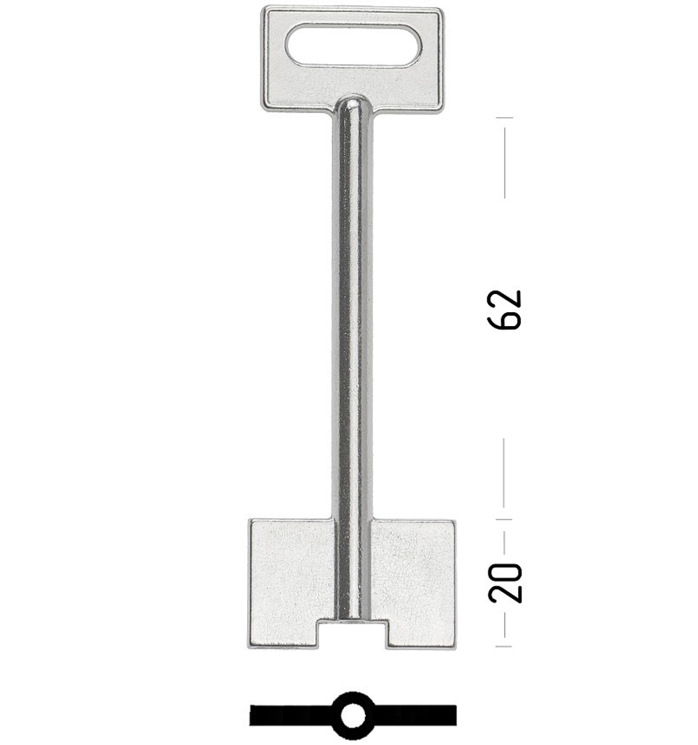 Заготовка сувальдного ключа 10525 DVK4D ДВ-4