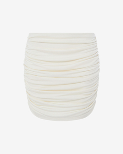 Юбка мини из трикотажа со сборкой