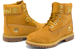 Timberland 6 Inch Premium Waterproof Boots "Wheat Nubuck With Gold Logo" Women"s