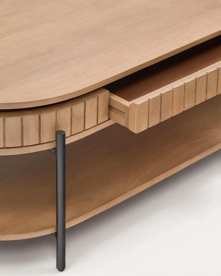 Licia Журнальный столик из дерева манго с натуральной отделкой 130 x 65 см Испания 