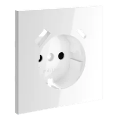 Накладка для розетки с заземлением и защитными шторками, с USB A+C, S70 (белый глянцевый)