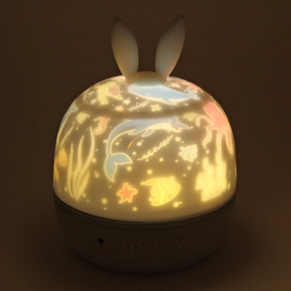 Диско-шар «Fantasy - Зайка» (в комплекте 6 картинок) 13*14 см, 5 реж, батарейки 4хАAА, USB, RGB (220V)