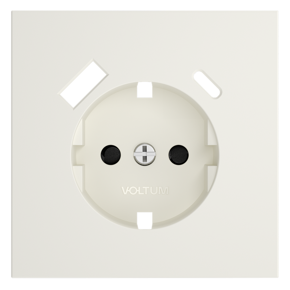 Накладка для розетки с заземлением и защитными шторками, с USB A+C, (хлопок) Voltum S70 VLS001013