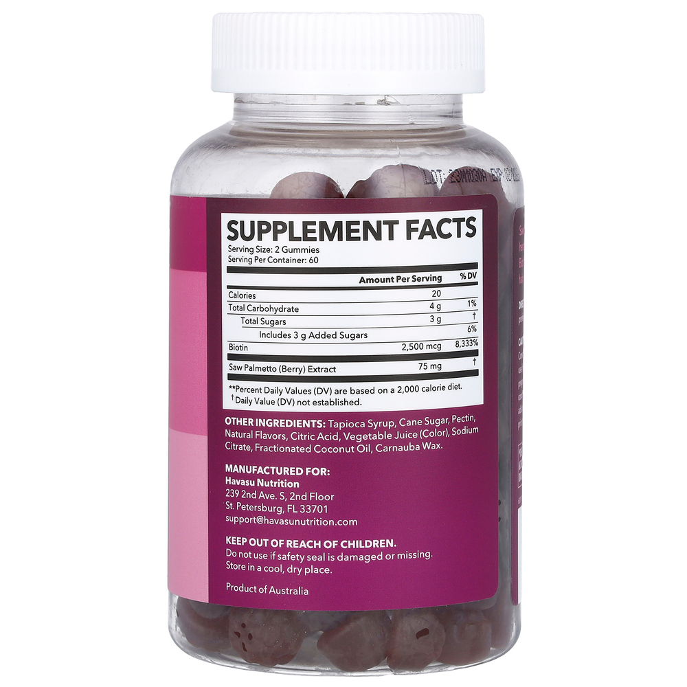 Havasu Nutrition, жевательные таблетки сереноя для женщин, со вкусом малины, 120 жевательных таблеток