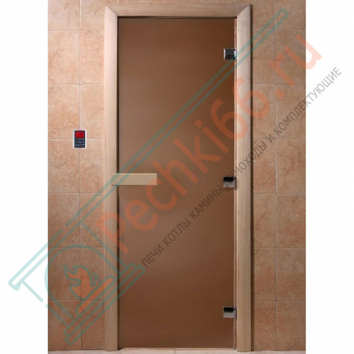 Дверь стеклянная для бани "Теплая ночь" бронза матовая 2000х800 (DoorWood) в Кирове