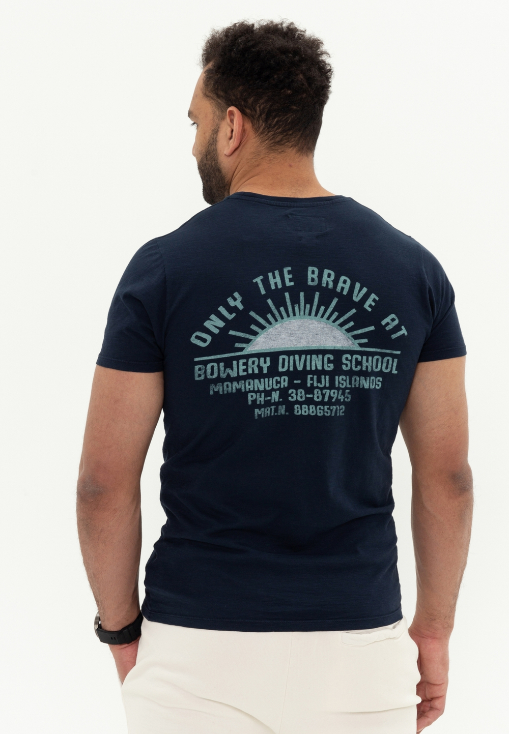 Футболка Bowery NYC "Only The Brave" Slub Navy