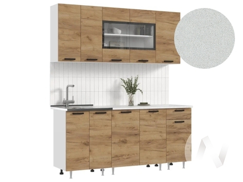 Кухня Рио NEW ЛДСП 1;8м (белый/дуб крафт/антарес)