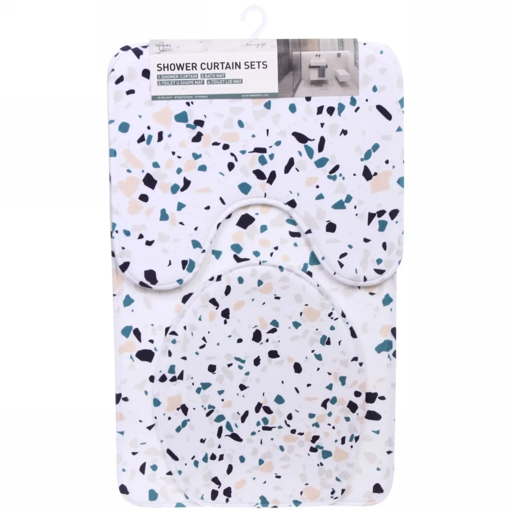 Набор для ванной и туалета 3 пр. «Персея» ( 2 коврика 50*80+50*40, 1 чехол на крышку унитаза)