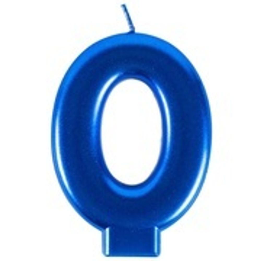 Свеча -цифра &quot;0&quot; Синяя 8см/G