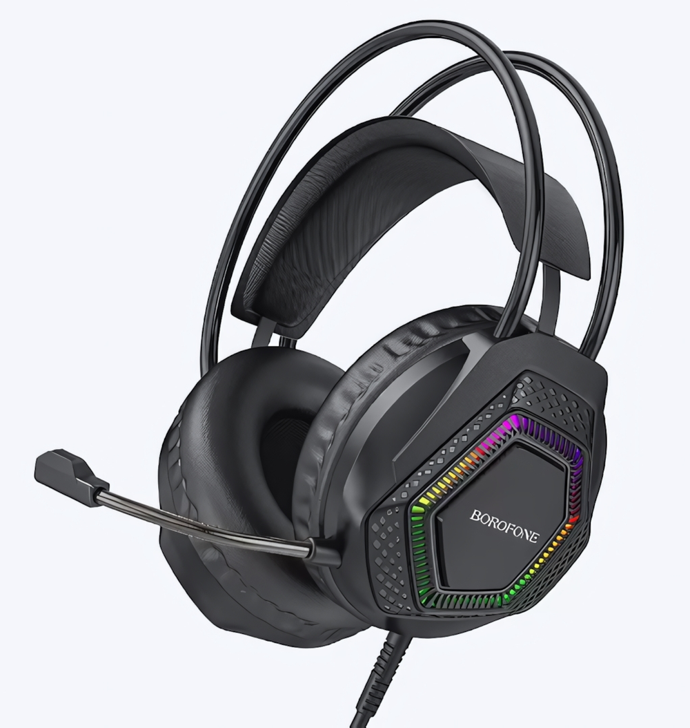 Гарнитура Borofone BO105, накладные, разъемы Jack + USB, кабель 2 м Black