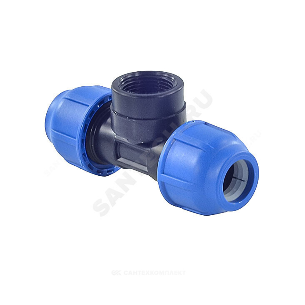 Тройник компрессионный ПЭ Дн 20х1/2"х20 ВР Ру16 RTP (РосТурПласт) 11598