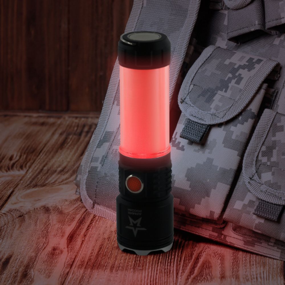 Светодиодный фонарь АРМИЯ РОССИИ MA-703 Тайфун ручной, аккумуляторный,10Вт, 6 режимов, Li аккумулятор, магнит, крючок