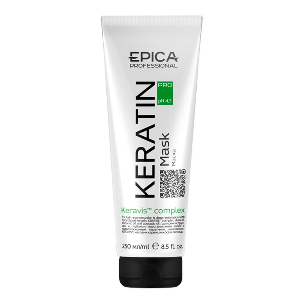 Маска EPICA Professional Keratin PRO для реконструкции и глубокого восстановления 250мл