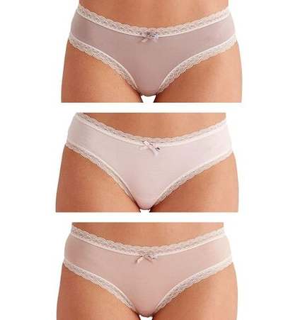 Набор из 3 трусиков-бразилиана нюдовых оттенков (Размер: L) (Цвет: бежевый)