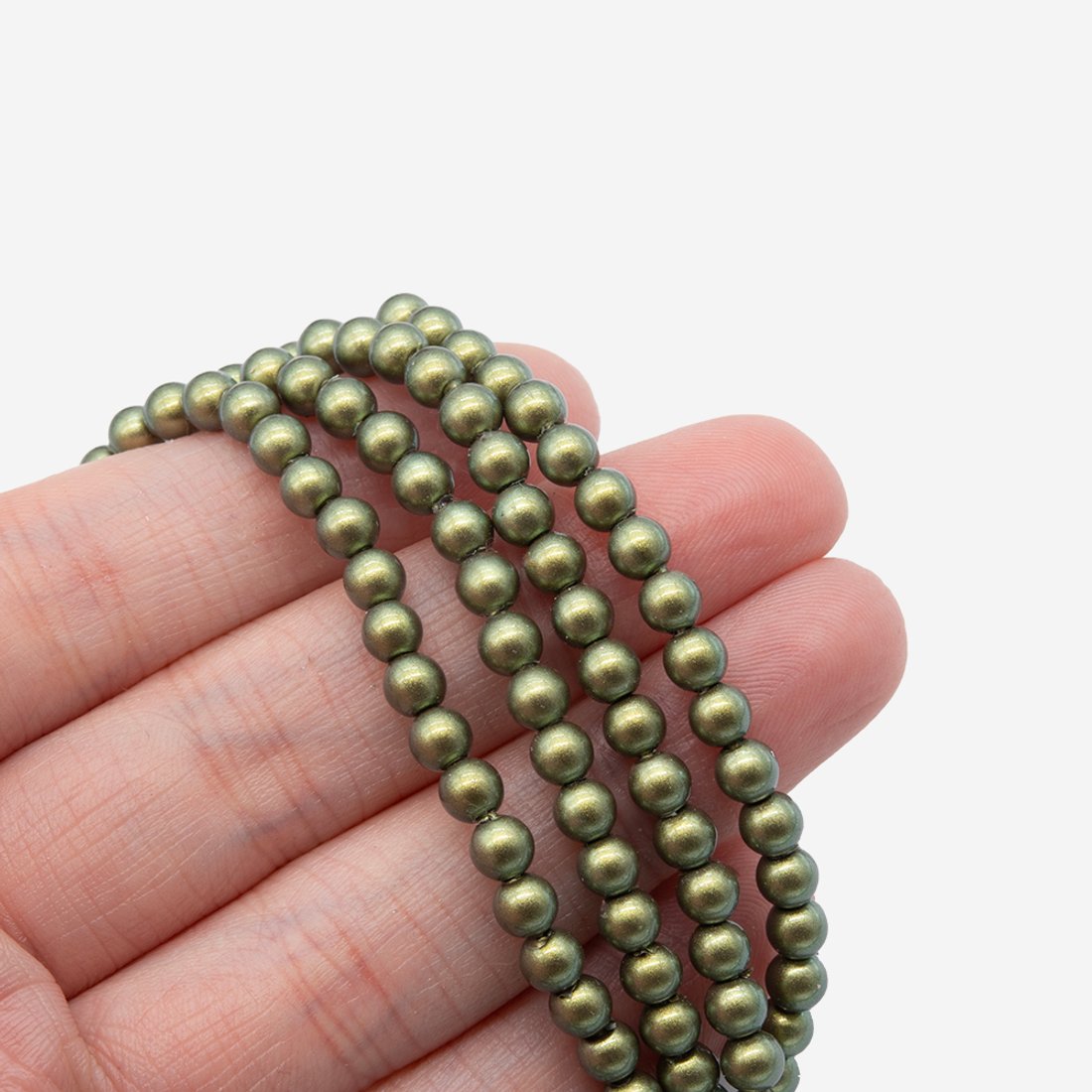 Хрустальный жемчуг, оттенок "Оазис", шар 4мм, улучшенное сатиновое покрытие