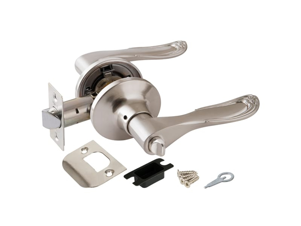 Замок ручка Никель матовый с фиксатором 6030 SN-B