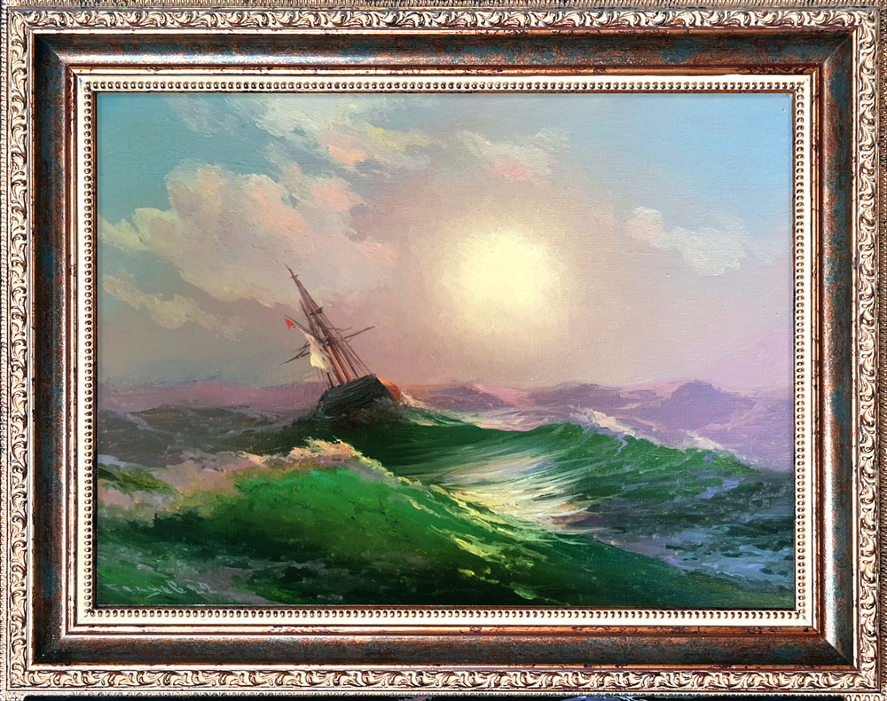 Беляев В. В. Волна. Холст, масло. Россия, 2022 г. 30х40 см.