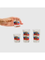 Набор рюмок стеклянных "Россия" 6 шт 50 мл