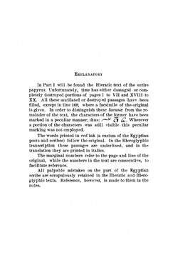 The tale of the two brothers, a fairy tale of ancient Egypt; the D'orbiney Papyrus in Hieratic Characters in the British Museum; the Hieratic Text, the Hieroglyphic Transcription | Charles Edward Moldenke