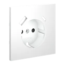 Накладка для розетки с заземлением и защитными шторками, с USB A+C, S70 (белый матовый) vls001002