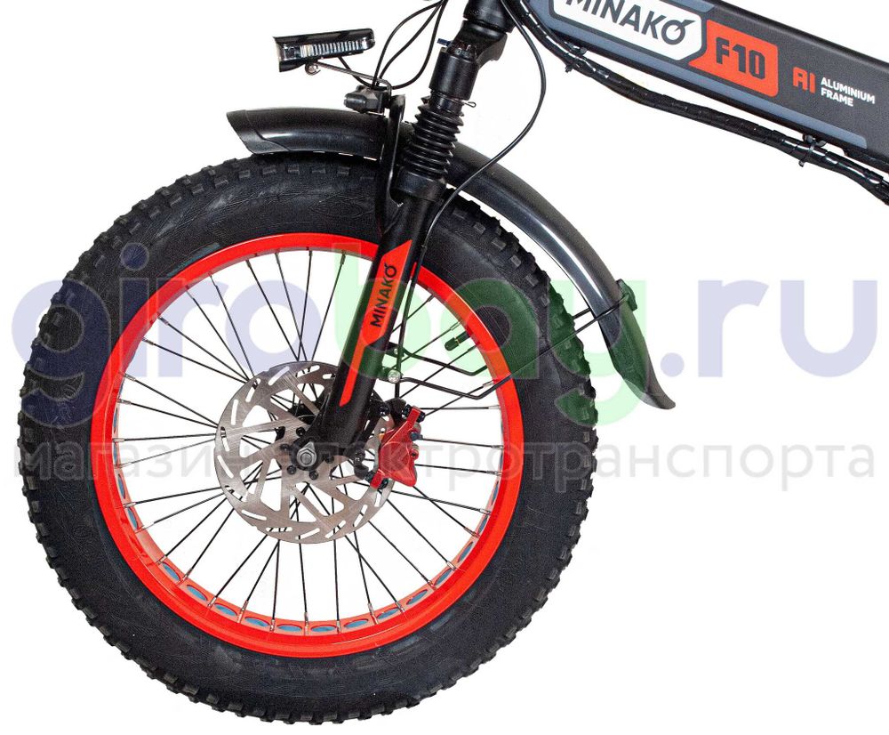 Электровелосипед Minako F10 Pro 2025 (48V/20Ah) - Красный обод фото №3