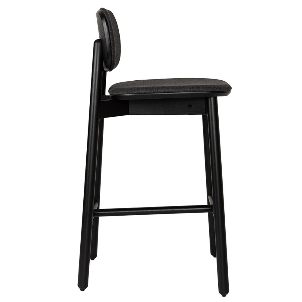 Стул барный с обивкой Saga, рогожка, темно-серый