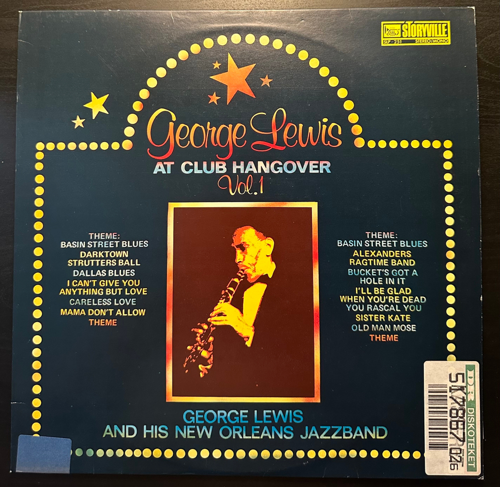 George Lewis And His New Orleans Jazz Band- George Lewis At Club Hangover Vol. 1 (Дания)