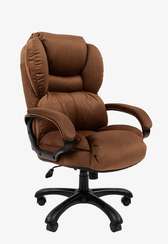 Кресло Chairman Home 434 Россия ткань Т-14 коричневое (черный пластик)