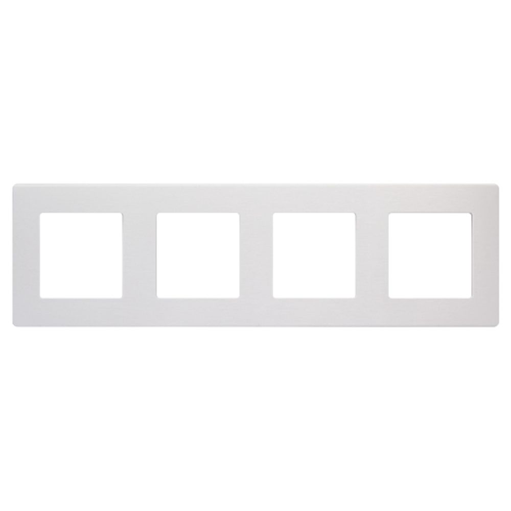 Рамка для розеток и выключателей ЭРА Серия 12 12-5104-01М на 4 поста, Сатин, белый матовый