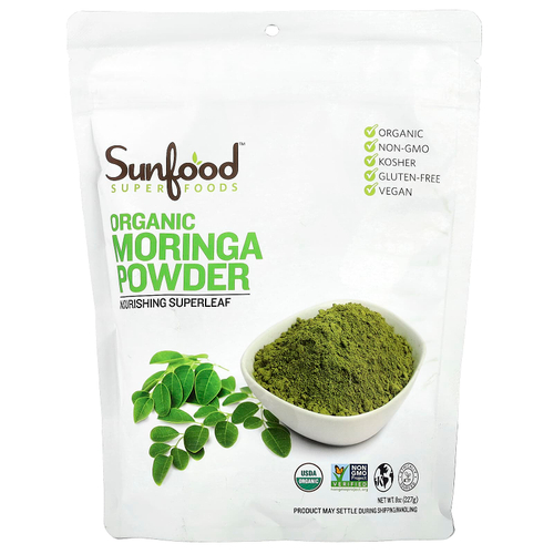 Sunfood, порошок органической моринги, 227 г (8 унций)